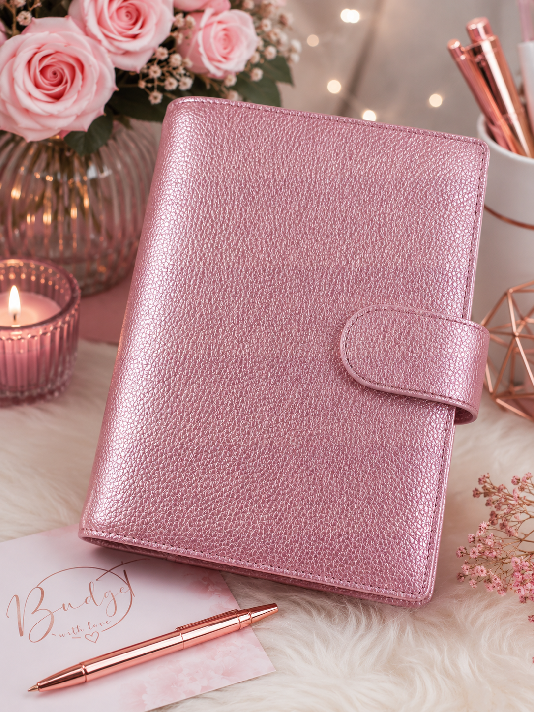 A6 Premium Binder – Black Edition - Rosa