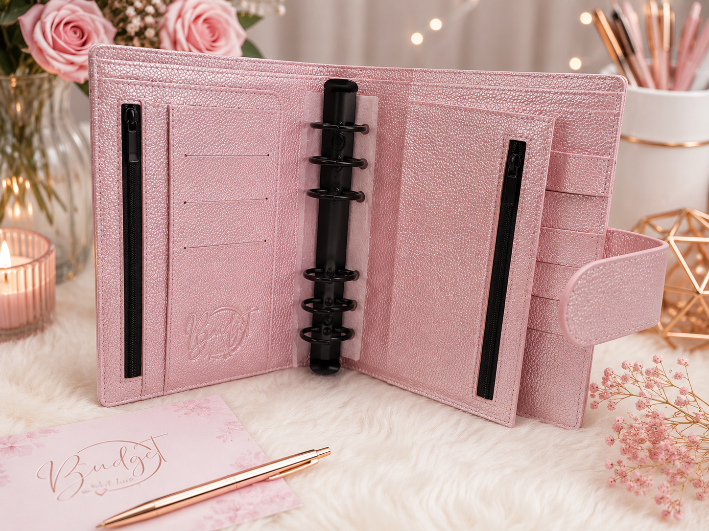 A6 Premium Binder – Black Edition - Rosa