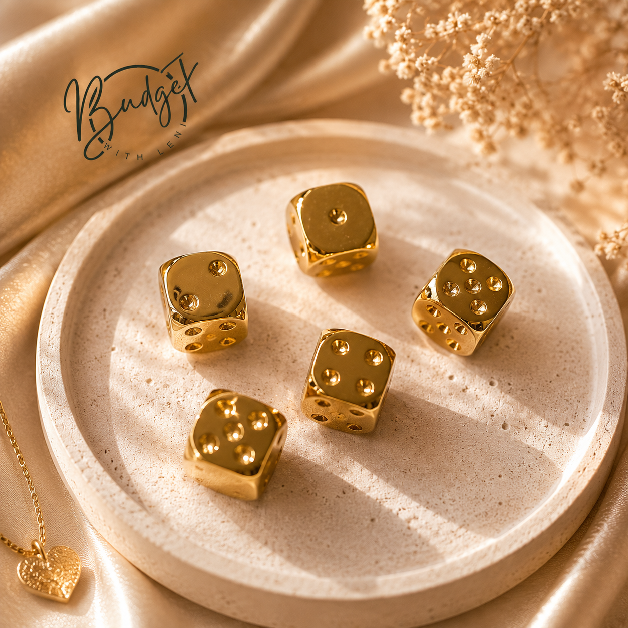 6er Würfel - Gold metallic