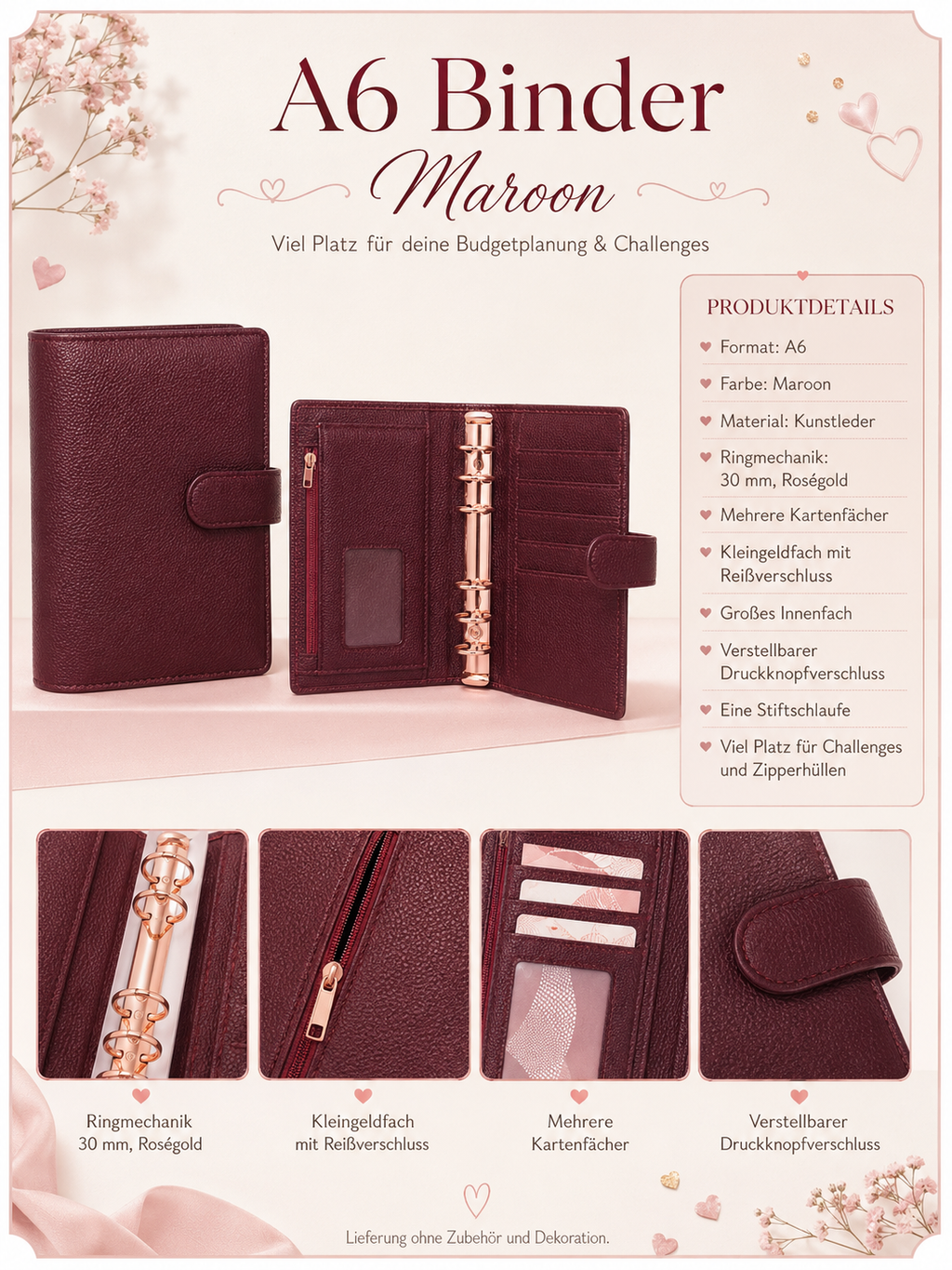 A6 Deluxe Binder (Maroon)