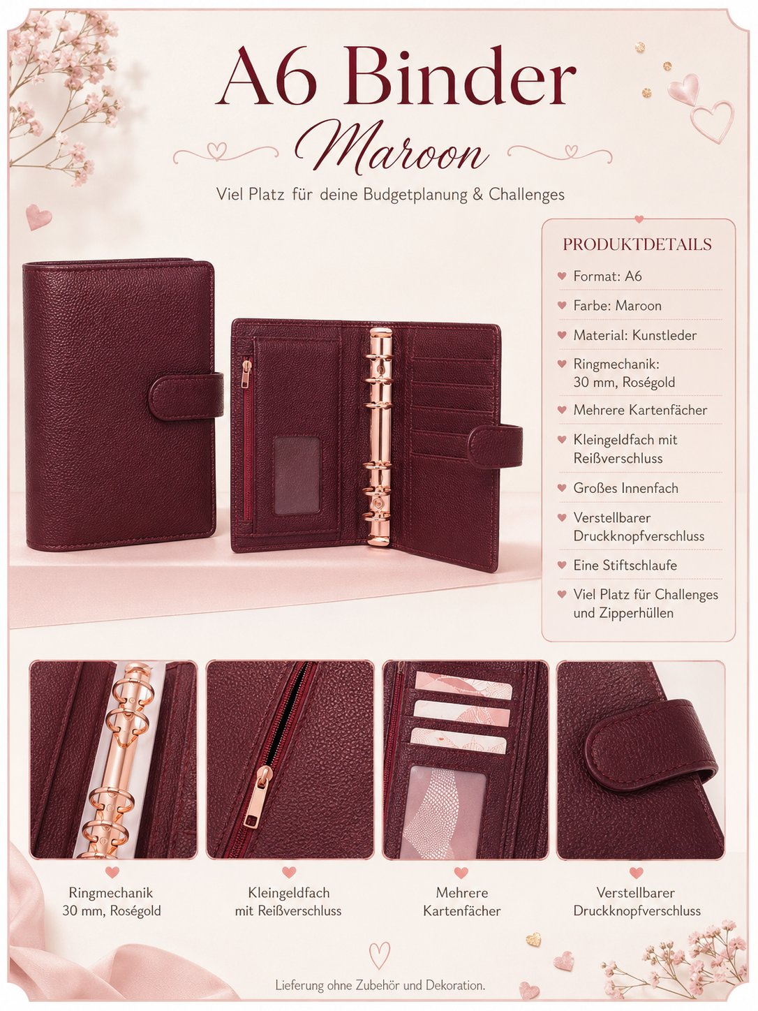 A6 Deluxe Binder (Maroon)