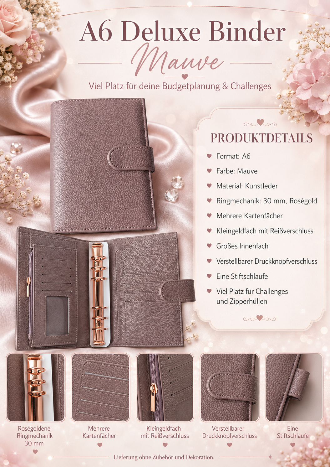 A6 Deluxe Binder (Mauve)