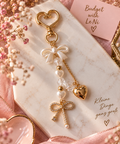 🤍 Golden Bow – Binder- & Taschenanhänger