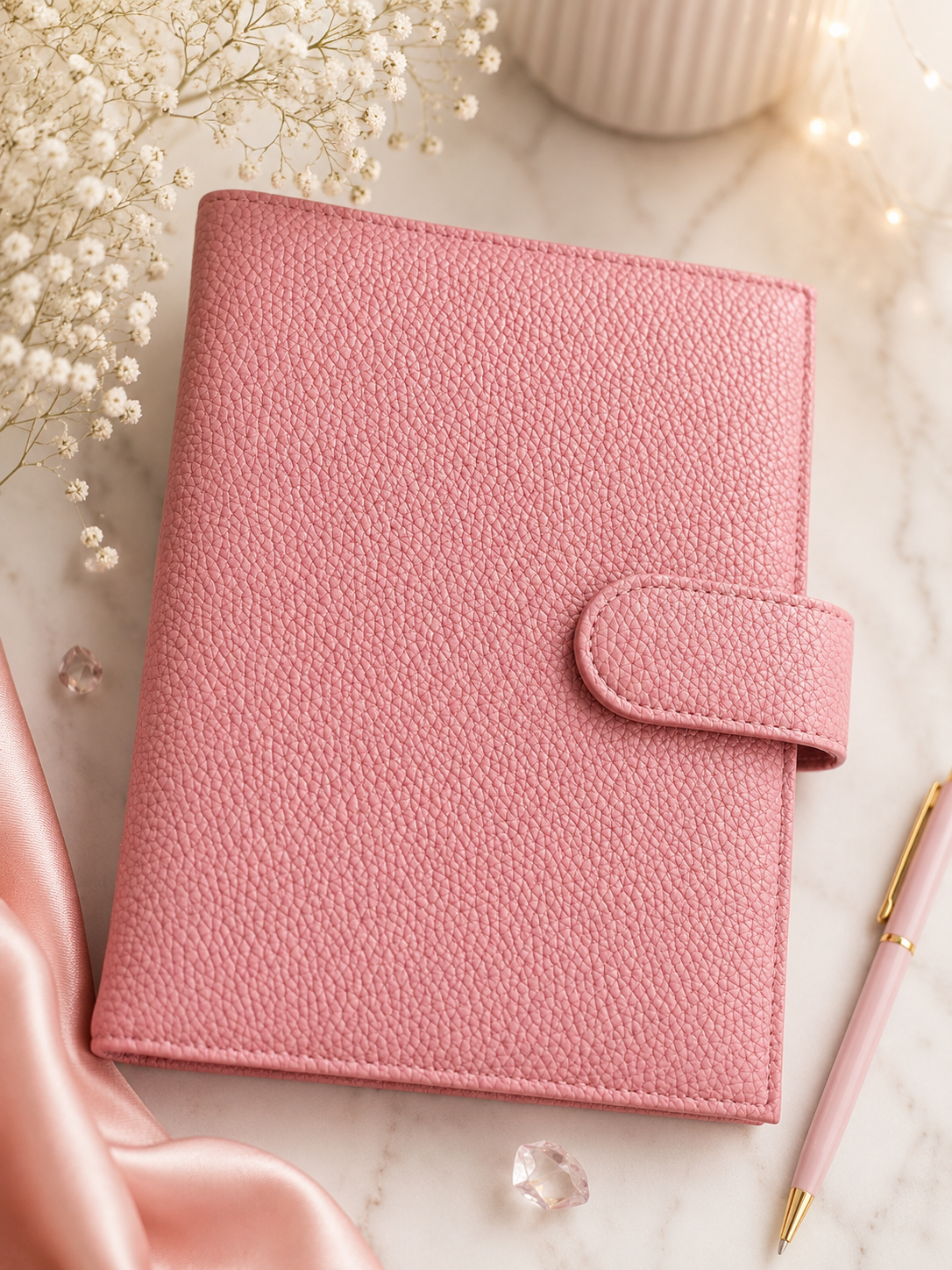 Binder mit Flyleaf in Rosa