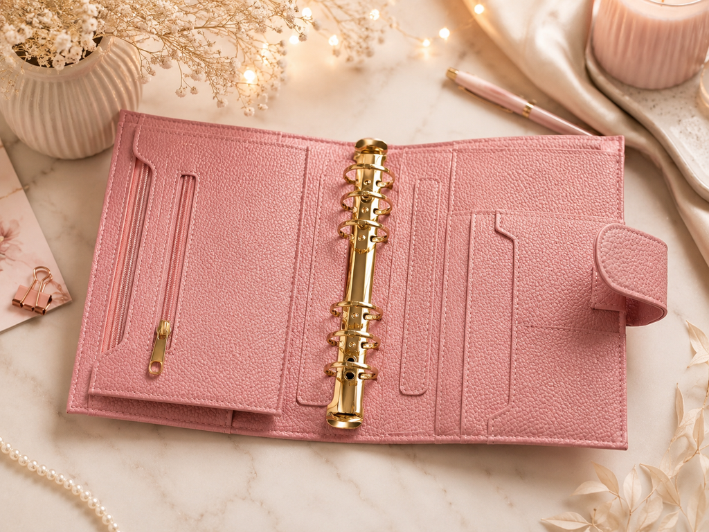 Binder mit Flyleaf in Rosa
