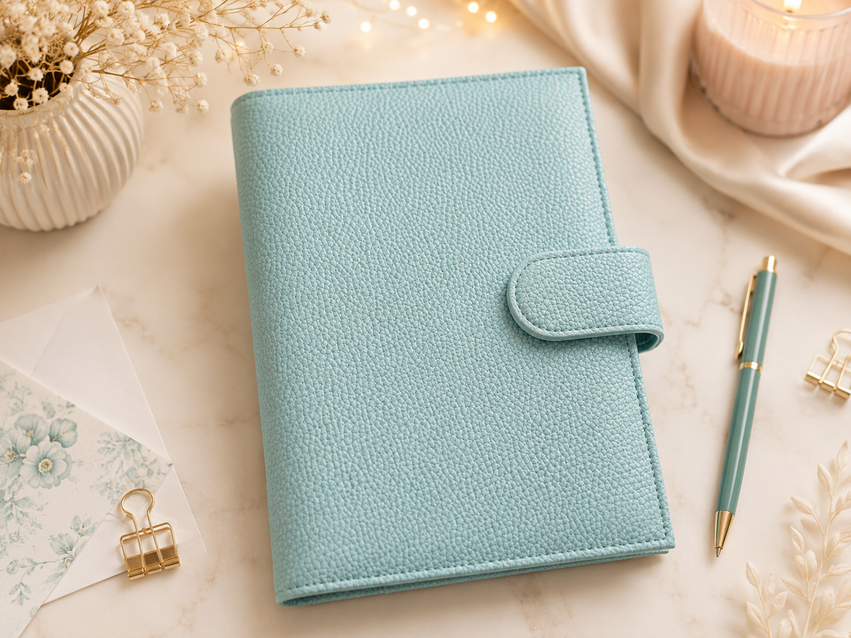 Binder mit Flyleaf in Hellblau