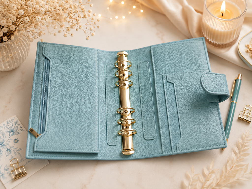 Binder mit Flyleaf in Hellblau